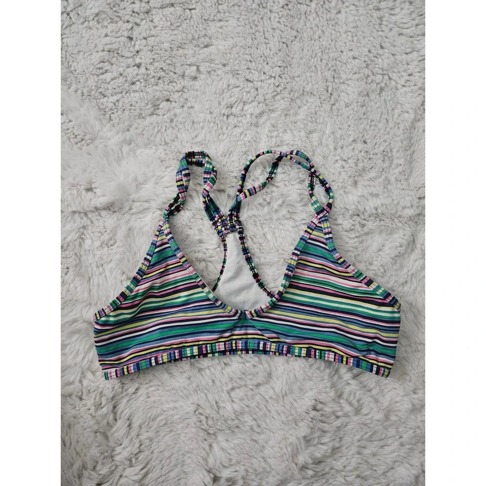 Ella Moss Multi-Color Striped Racerback Bikini Set Swimsuit Size 14 Tween Beach